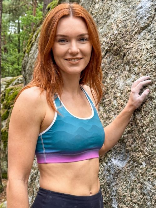 BERKEI Sport-BH Fountain Blue gepolstert