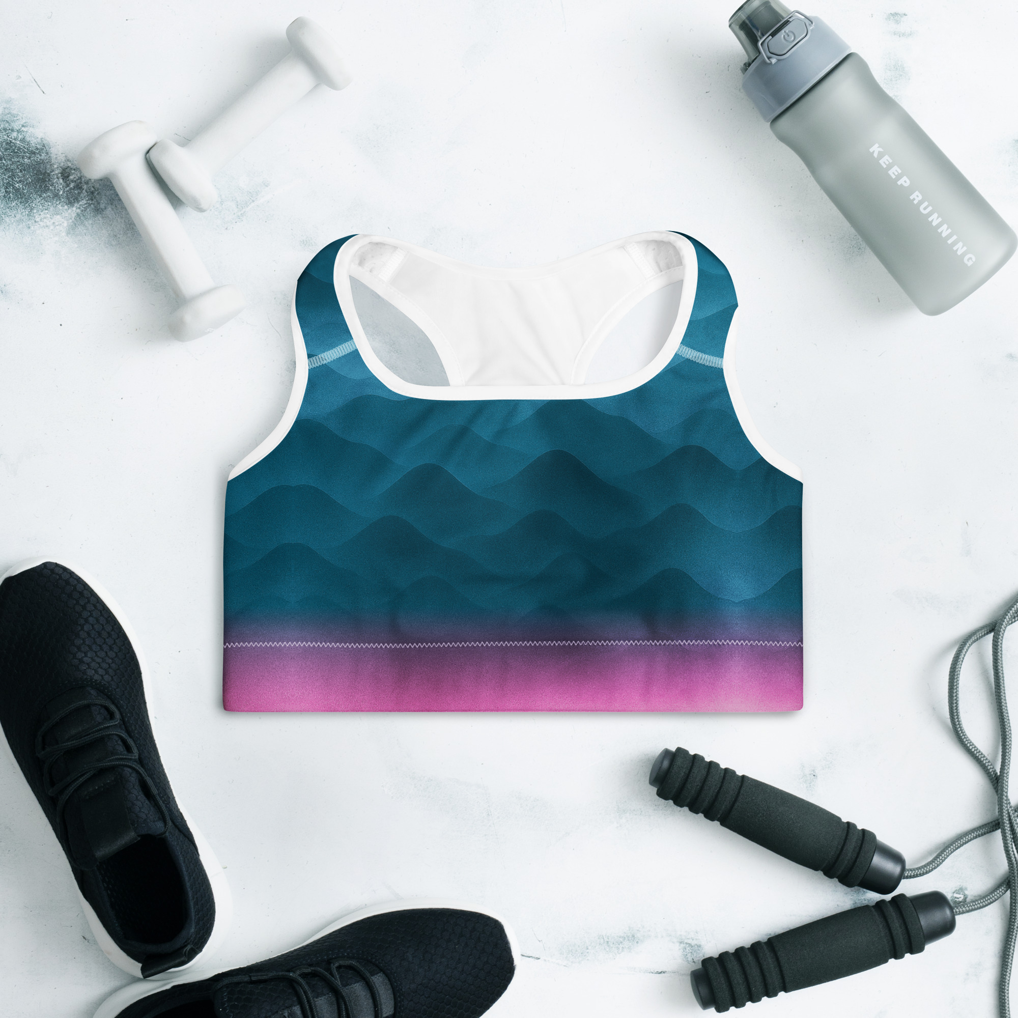 Sport-BH Fountain Blue gepolstert – Bild 10