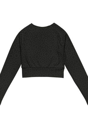Recyceltes Langarm Crop Top Midnight Leo – Bild 2