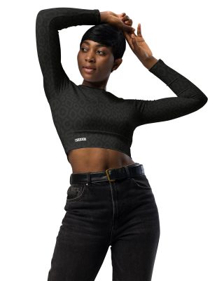Recyceltes Langarm Crop Top Midnight Leo