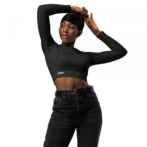 Recyceltes Langarm Crop Top Midnight Leo