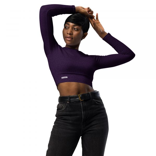 Recyceltes Langarm Crop Top Purple Leo