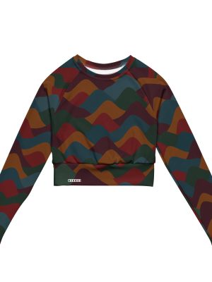 Recyceltes Langarm Crop Top Indian Summer – Bild 4