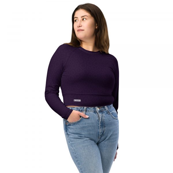 Recyceltes Langarm Crop Top Purple Leo