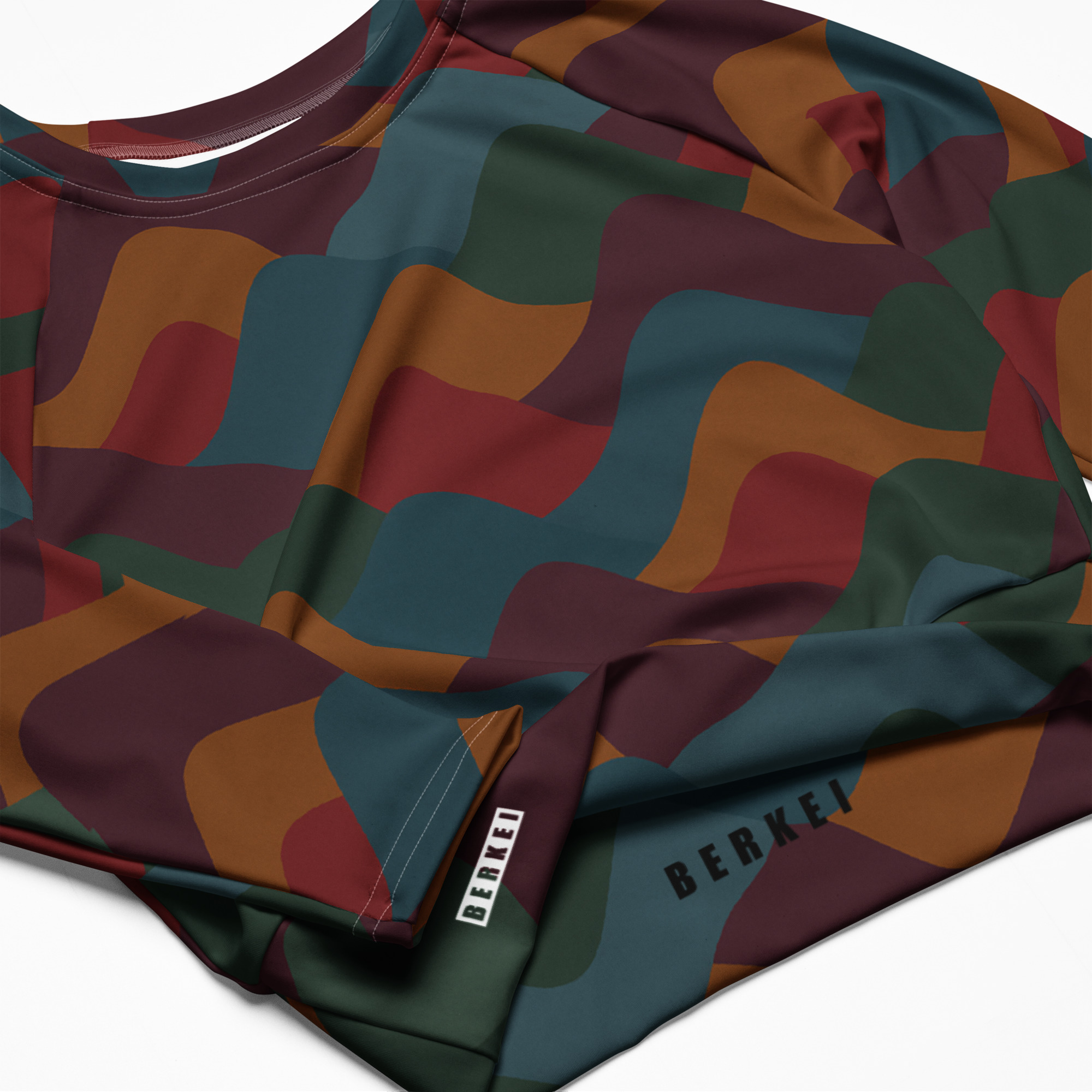 Recyceltes Langarm Crop Top Indian Summer – Bild 7