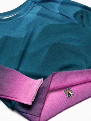 Recyceltes Langarm Crop Top Fountain Blue – Bild 5