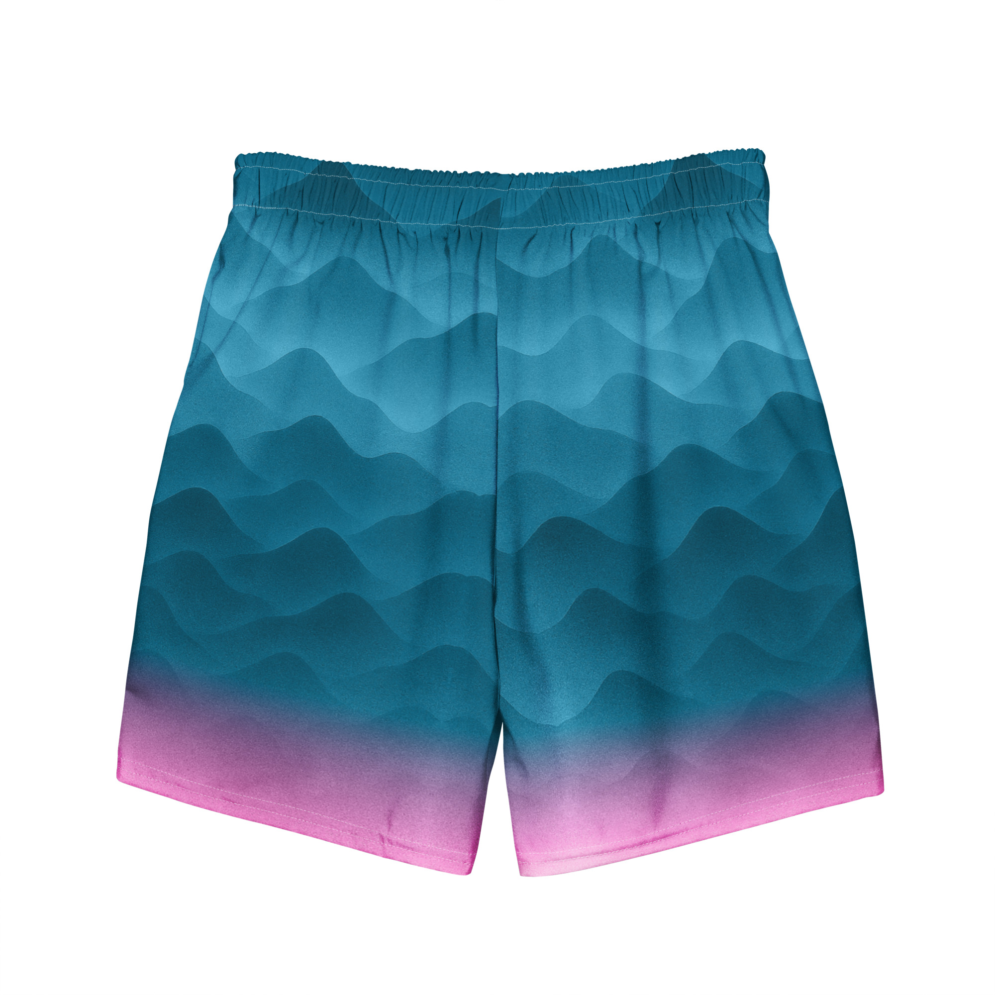 Blaue BERKEI Badehose Fountain Blue mit Wellenmuster für den Sommer