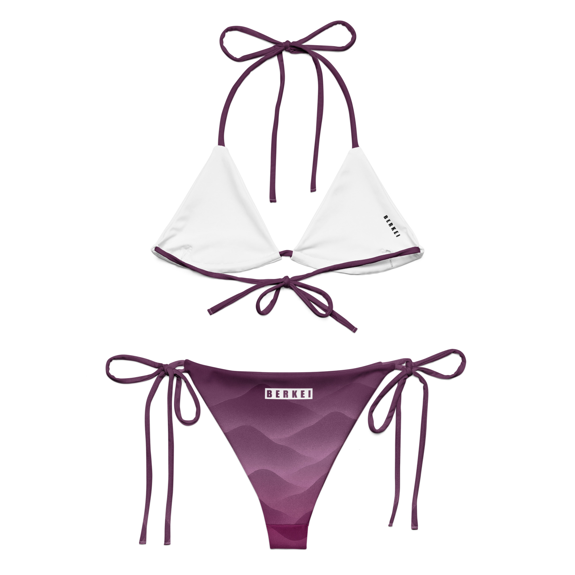 Stylischer BERKEI Bikini Hazy Purple mit lila Farbverlauf und bandeau Oberteil.