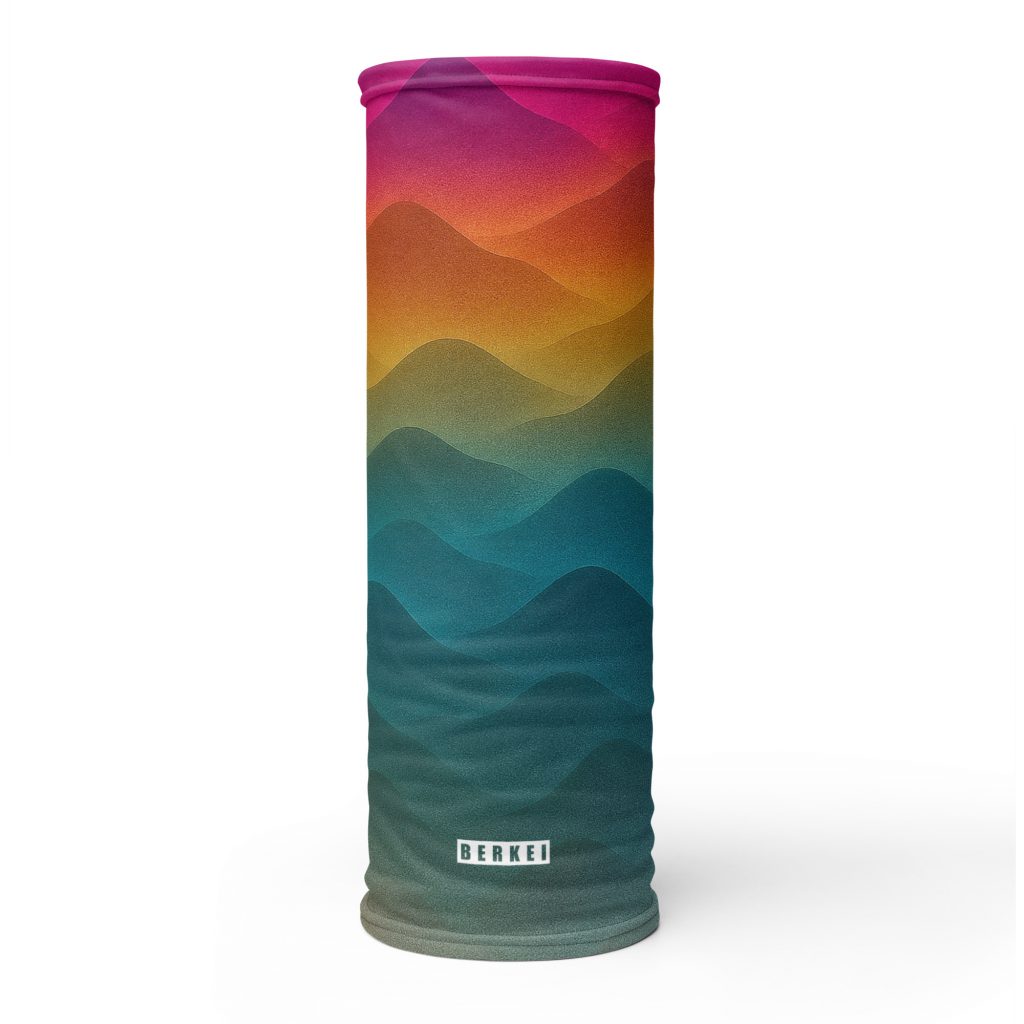 Multifunktionstuch BERKEI Forest Sunrise mit bunten Wellenmustern in warmen Farben