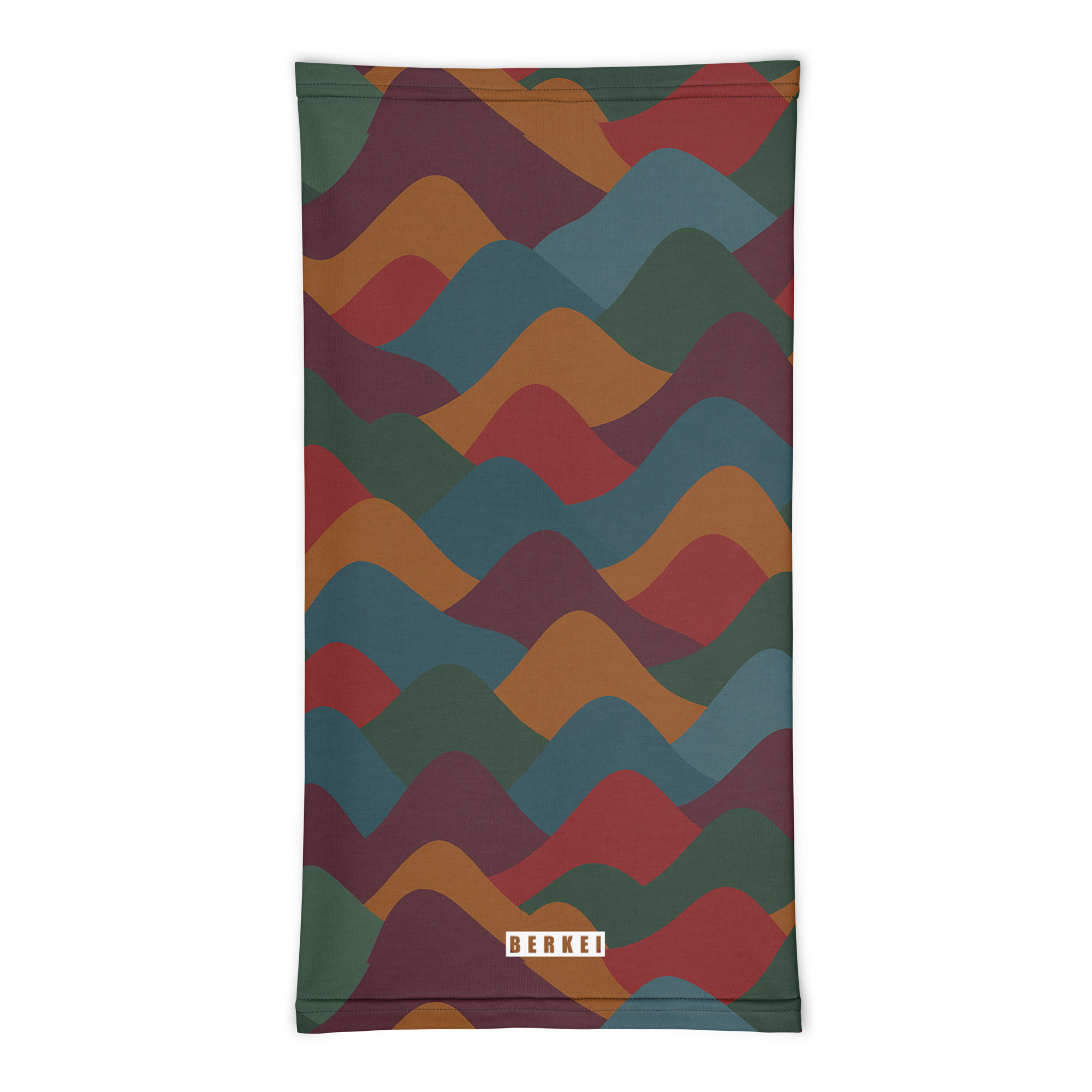 Buntes BERKEI Multifunktionstuch Indian Summer mit wellenförmigem Muster.