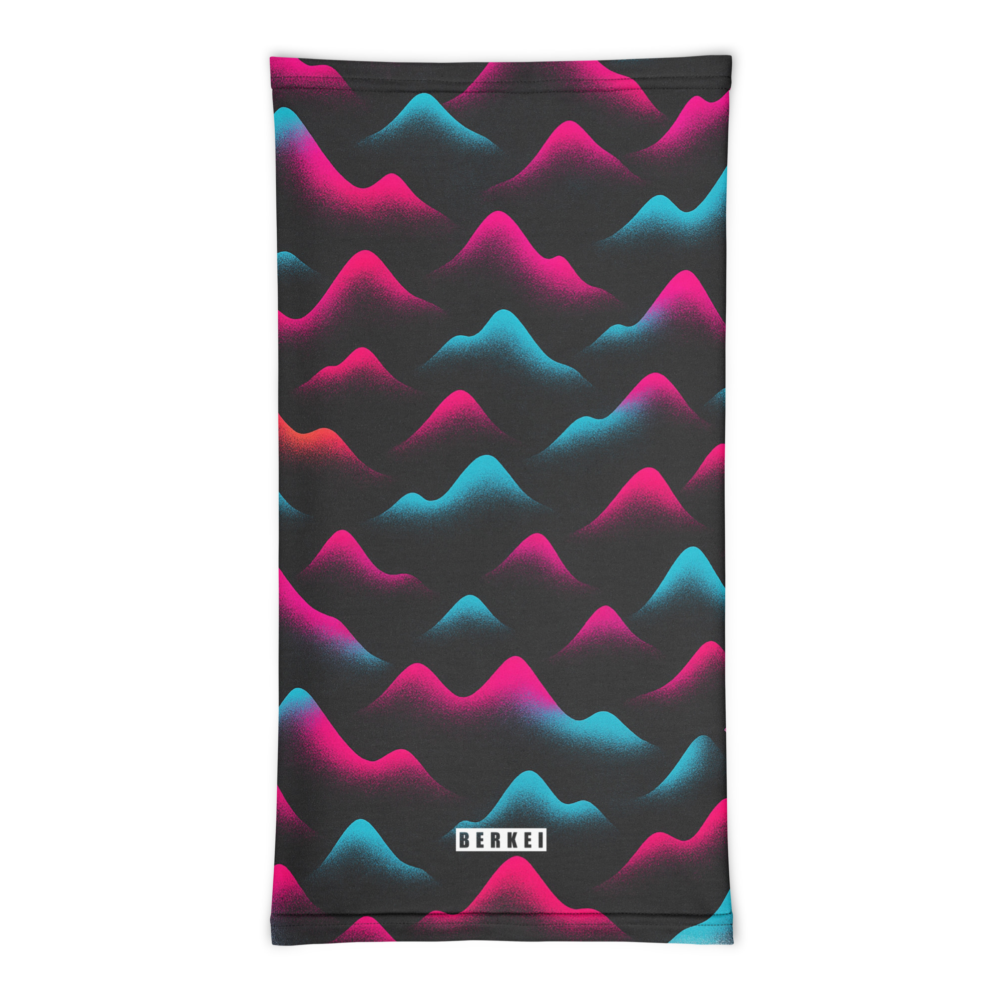 Farbenfrohes BERKEI Multifunktionstuch Neon Summit mit Bergmuster für verschiedene Outdoor-Aktivitäten