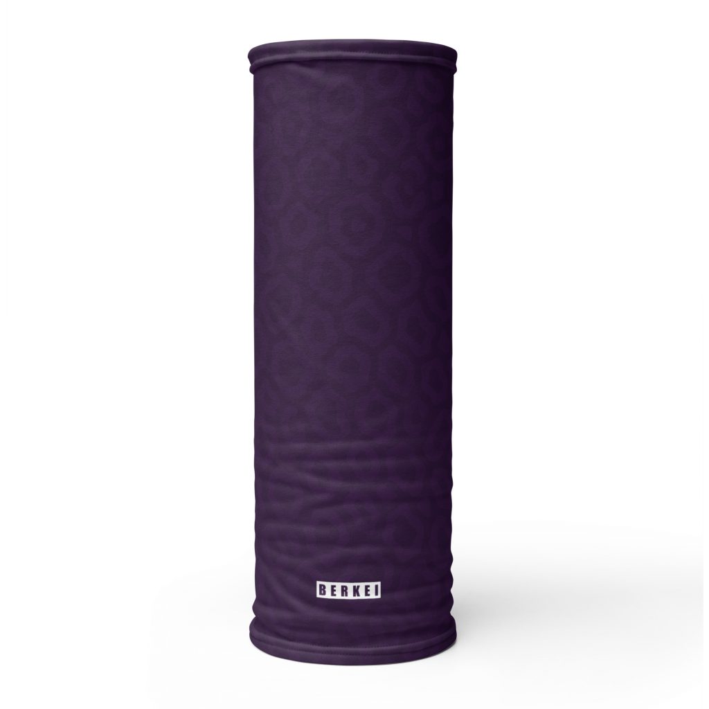 BERKEI Multifunktionstuch Purple Leo in lila mit Leopardenmuster, ideal für Outdoor-Aktivitäten