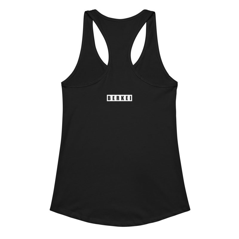 Schwarzes BERKEI Racerback-Tanktop für Damen, ideal für Sport und Freizeit.