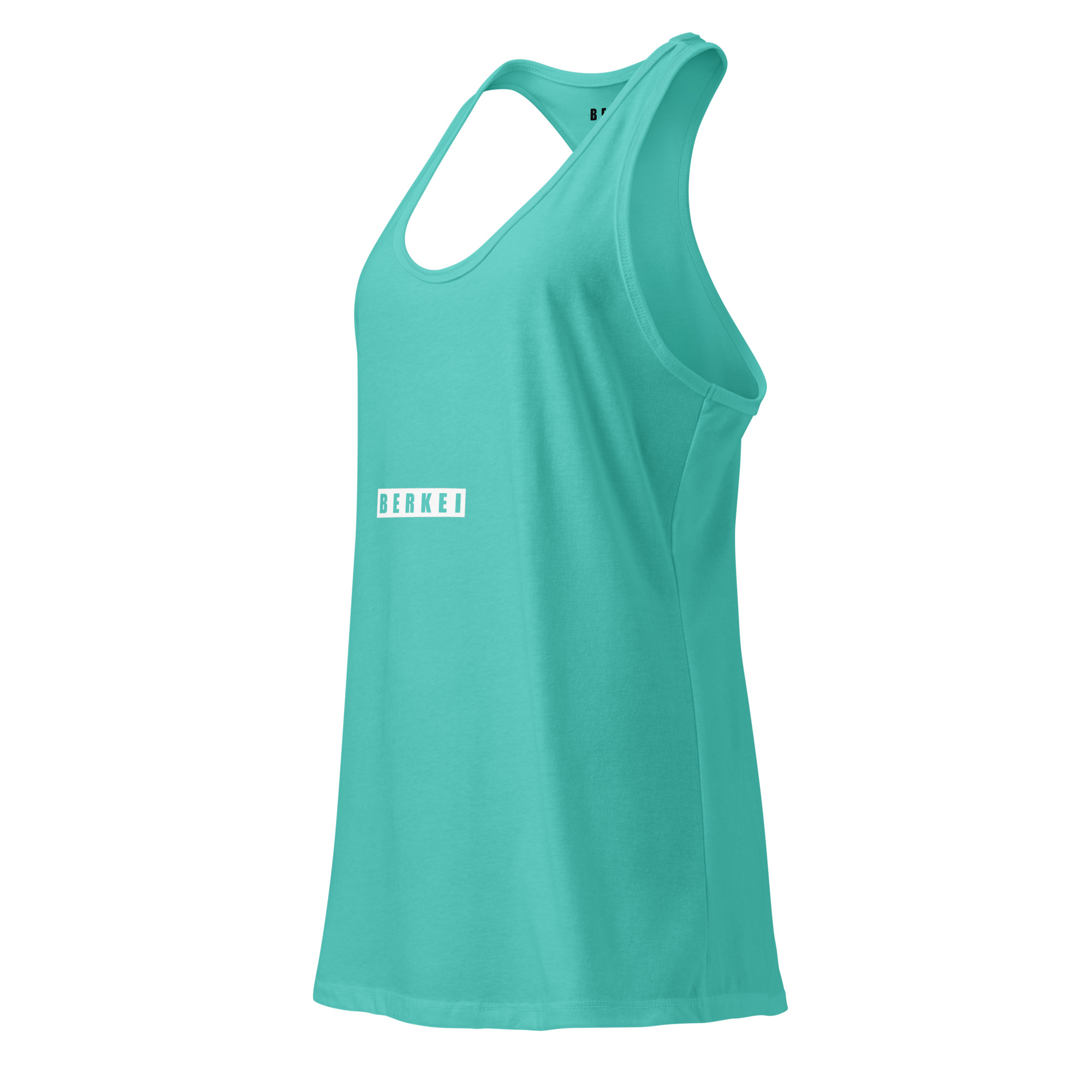Türkises BERKEI Racerback-Tanktop für sportliche Aktivitäten, für Damen geeignet.