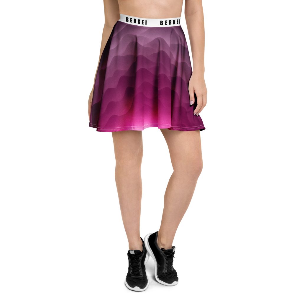Stylischer BERKEI Rock in Hazy Purple mit wellenförmigem Design, ideal für den Sommer.