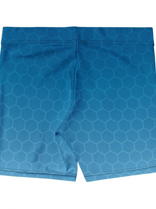 Blaue BERKEI Shorts Blue Gear mit hexagonalen Mustern auf der Oberfläche