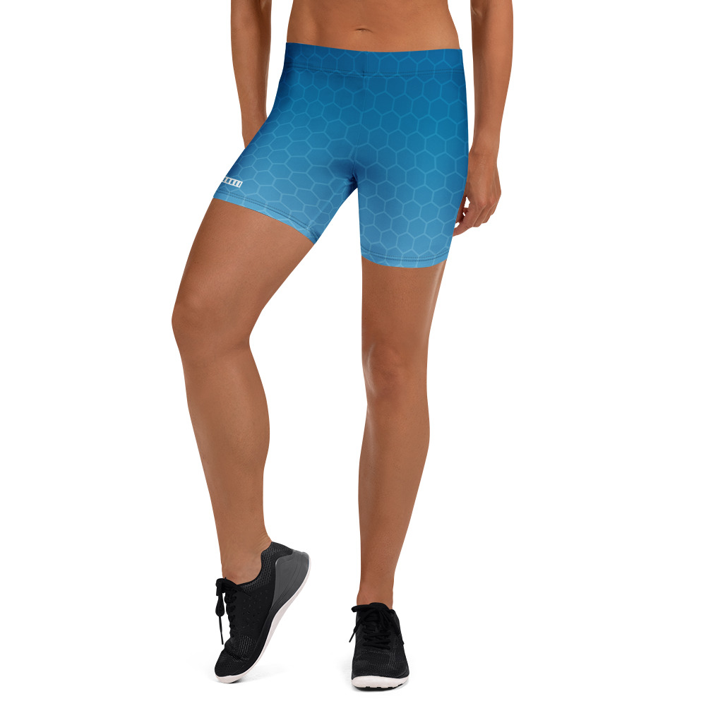 Sportliche BERKEI Shorts Blue Gear mit hexagonalem Muster und elastischem Komfort