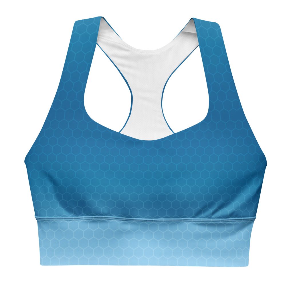 Blaue BERKEI Sport-BH Blue Gear für beim intensiven Training geeignet.