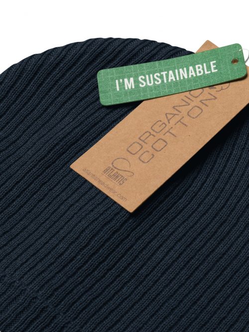 Nachhaltige BERKEI Strickmütze aus Bio-Baumwolle in Naturfarbe