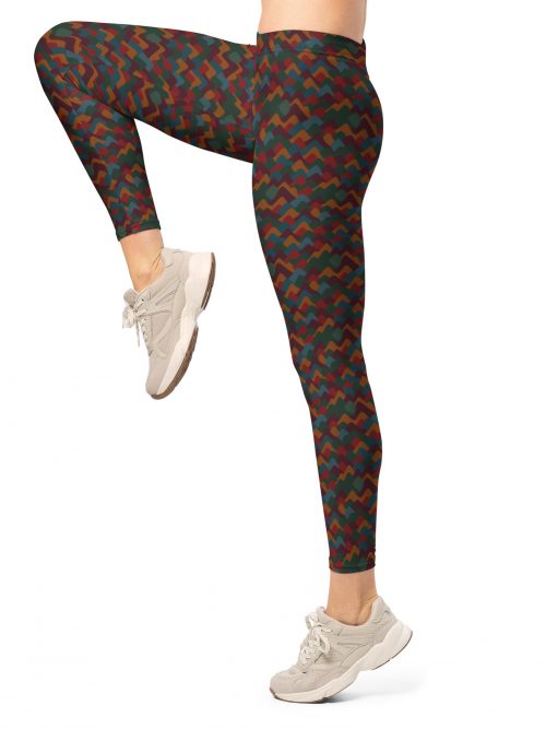 Bunte BERKEI Trail Leggings Indian Summer für aktives Training im Freien