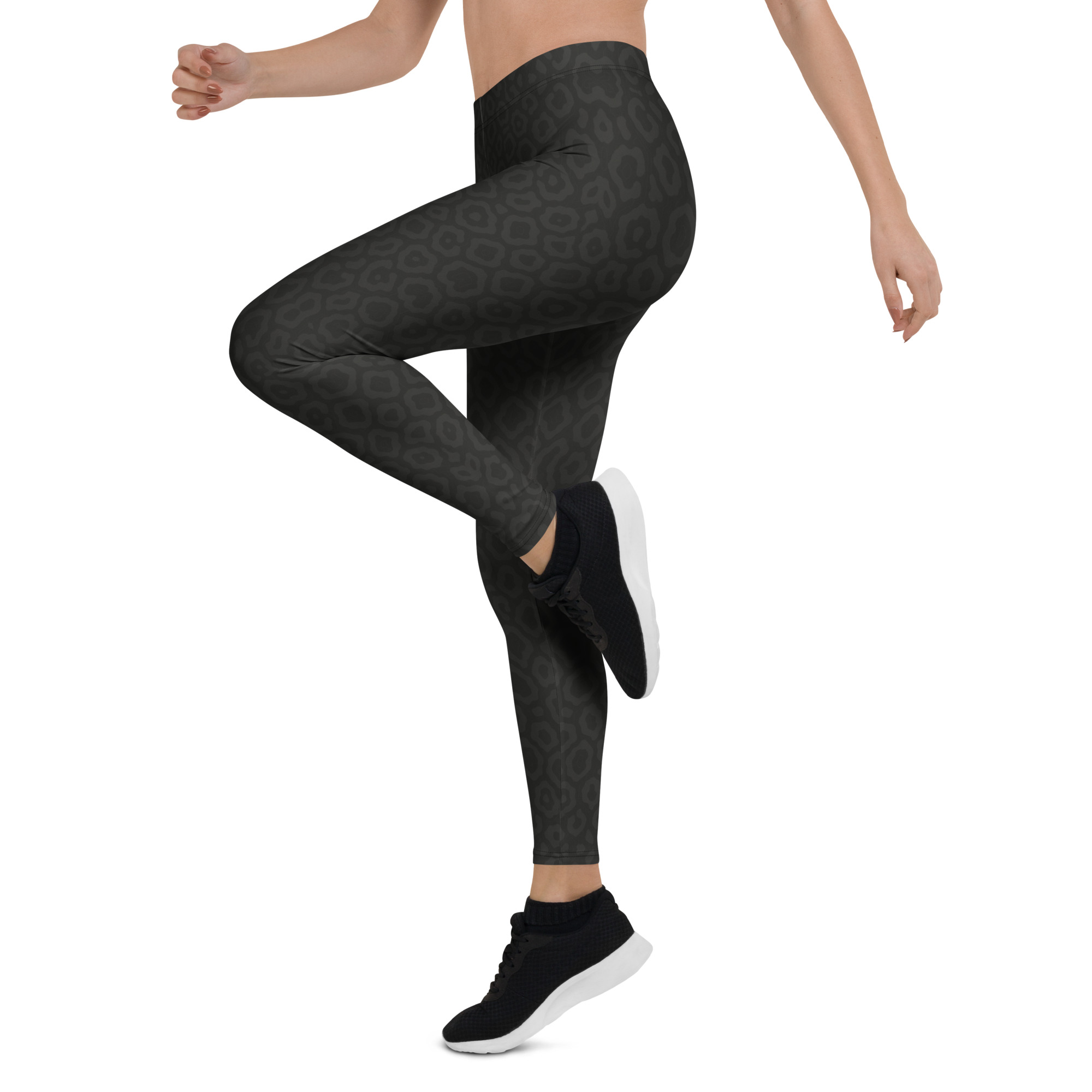 Dunkle BERKEI Trail Leggings mit Leopardenmuster, ideal für Sport und Outdoor-Aktivitäten