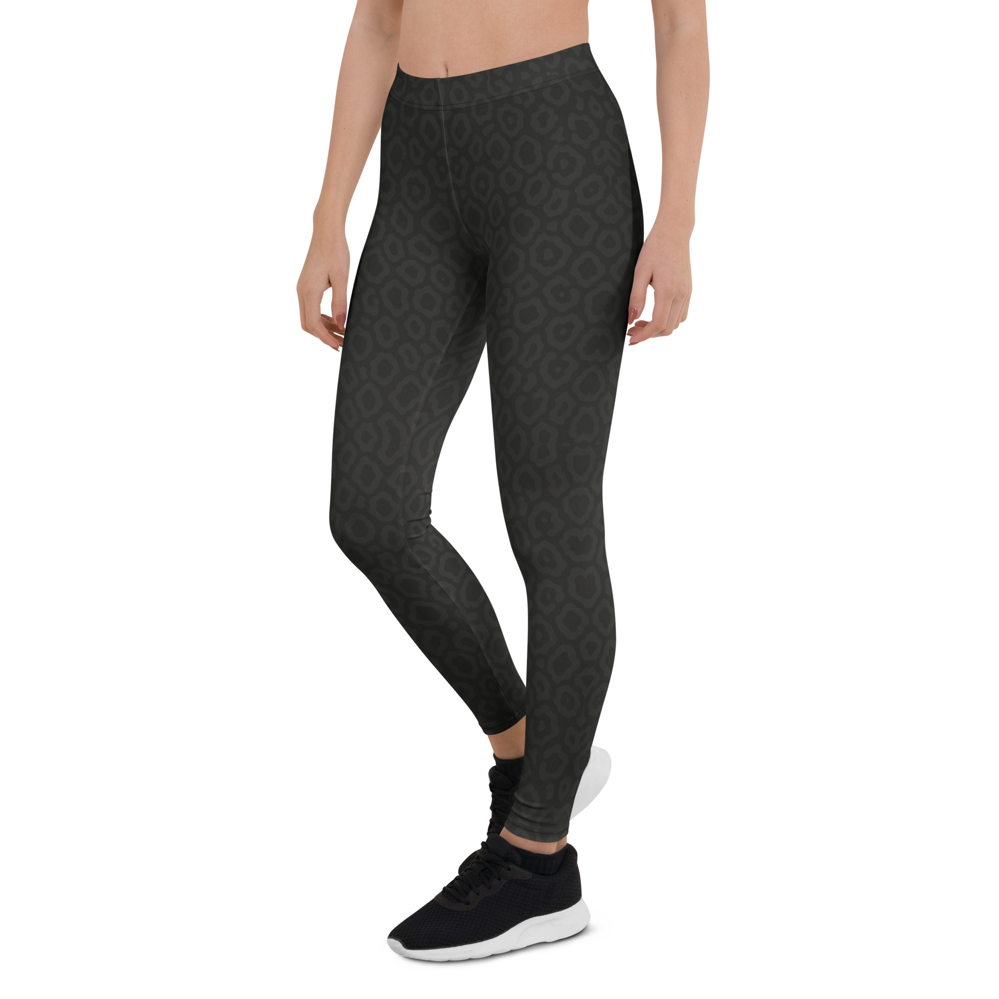 Dunkle BERKEI Trail Leggings Midnight Leo mit modernen Mustern, ideal für Sport und Outdoor-Aktivitäten.