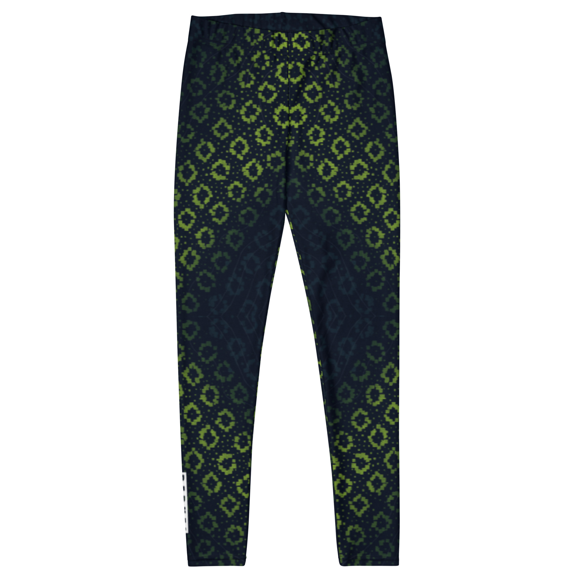 Dunkelgrüne BERKEI Trail Leggings Techno Leo mit elegantem Muster für aktive Menschen.