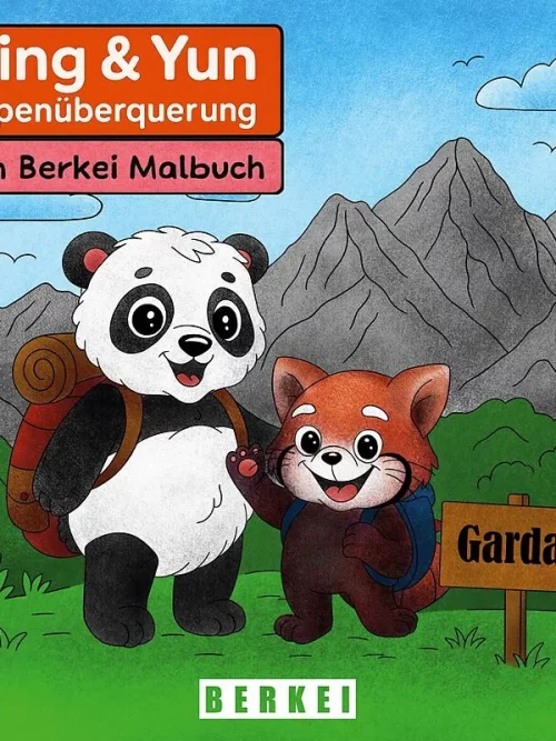 Das Bild zeigt Ping & Yun auf dem Cover des Kindermalbuchs