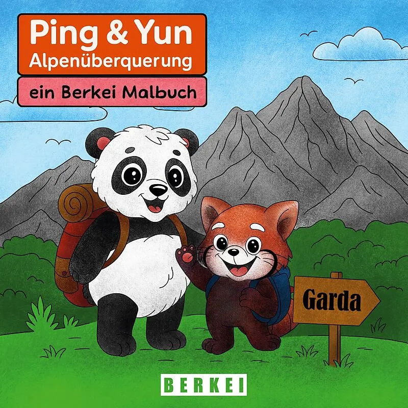 Das Bild zeigt Ping & Yun auf dem Cover des Kindermalbuchs