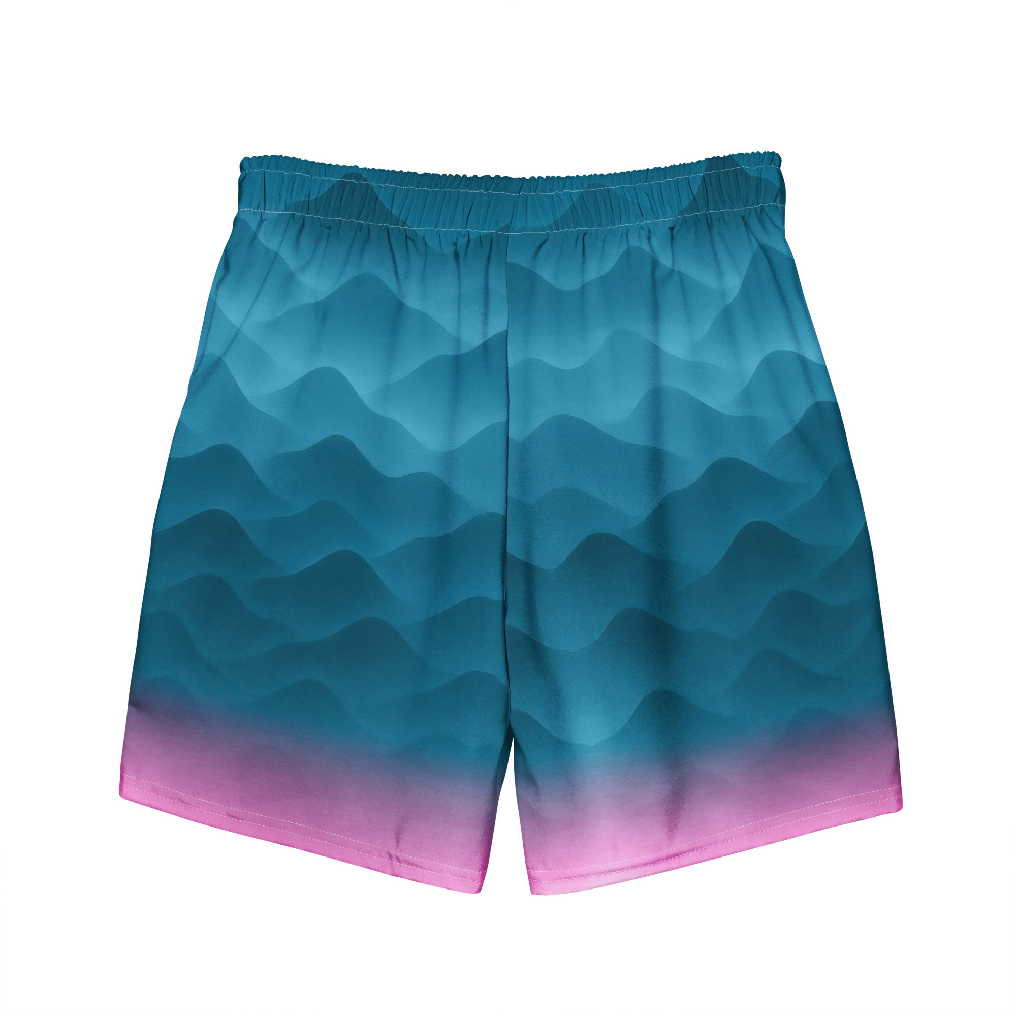 Blaue BERKEI Badehose Fountain Blue mit Wellenmuster für den Sommer am Strand