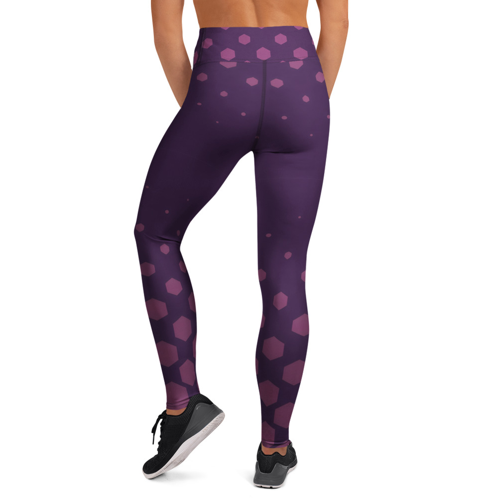 Lila BERKEI High-Waist Performance Leggings mit Muster, ideal für Sport und Freizeit.