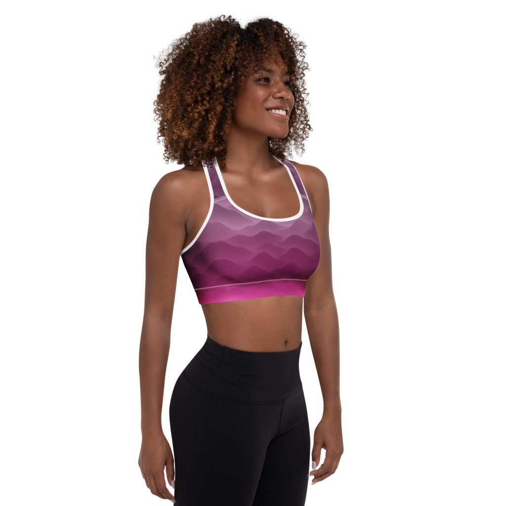 Sport-BH Hazy Purple gepolstert, ideal für Fitness und Freizeitaktivitäten.