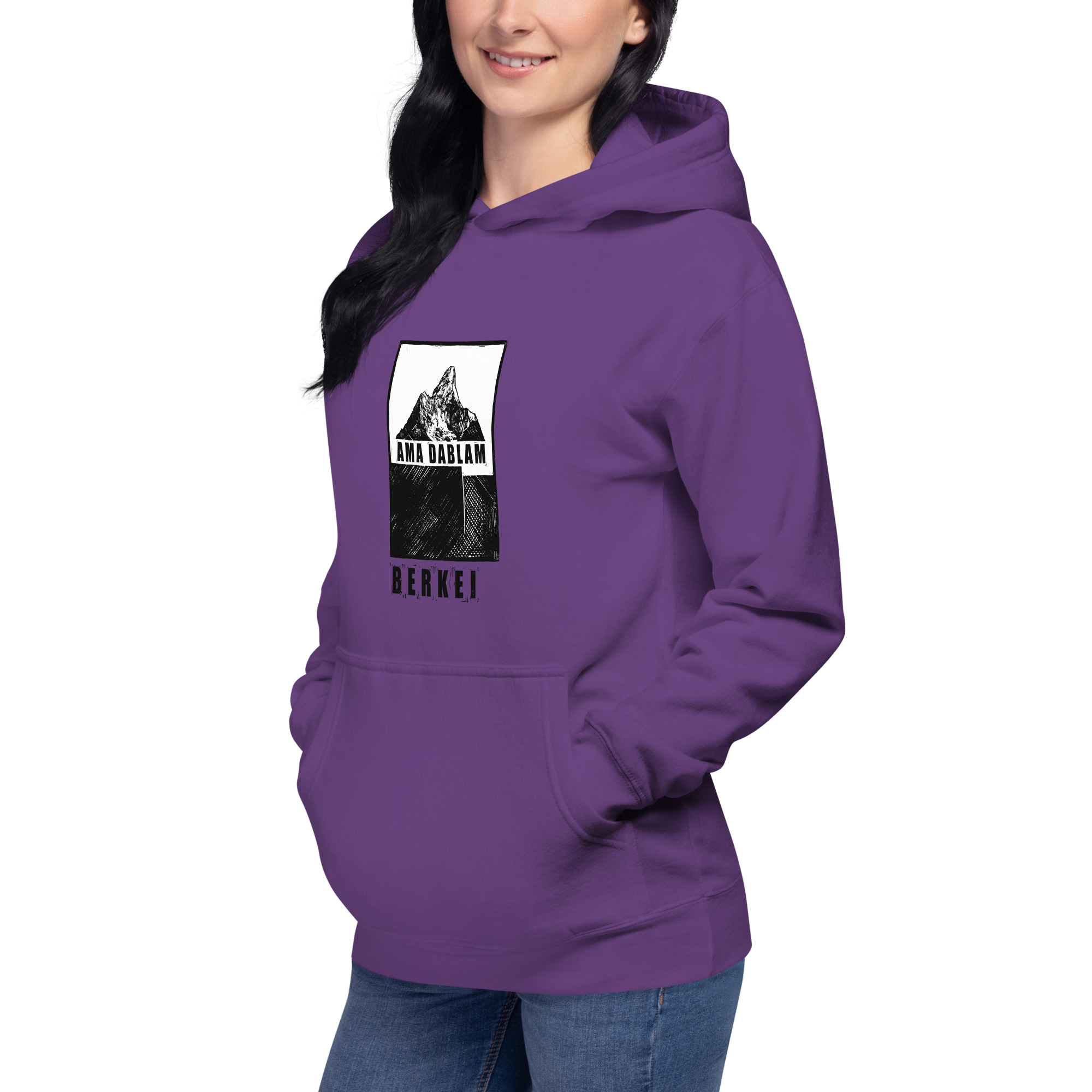 Lila BERKEI Ama Dablam Kapuzenpullover mit Bergmotiv
