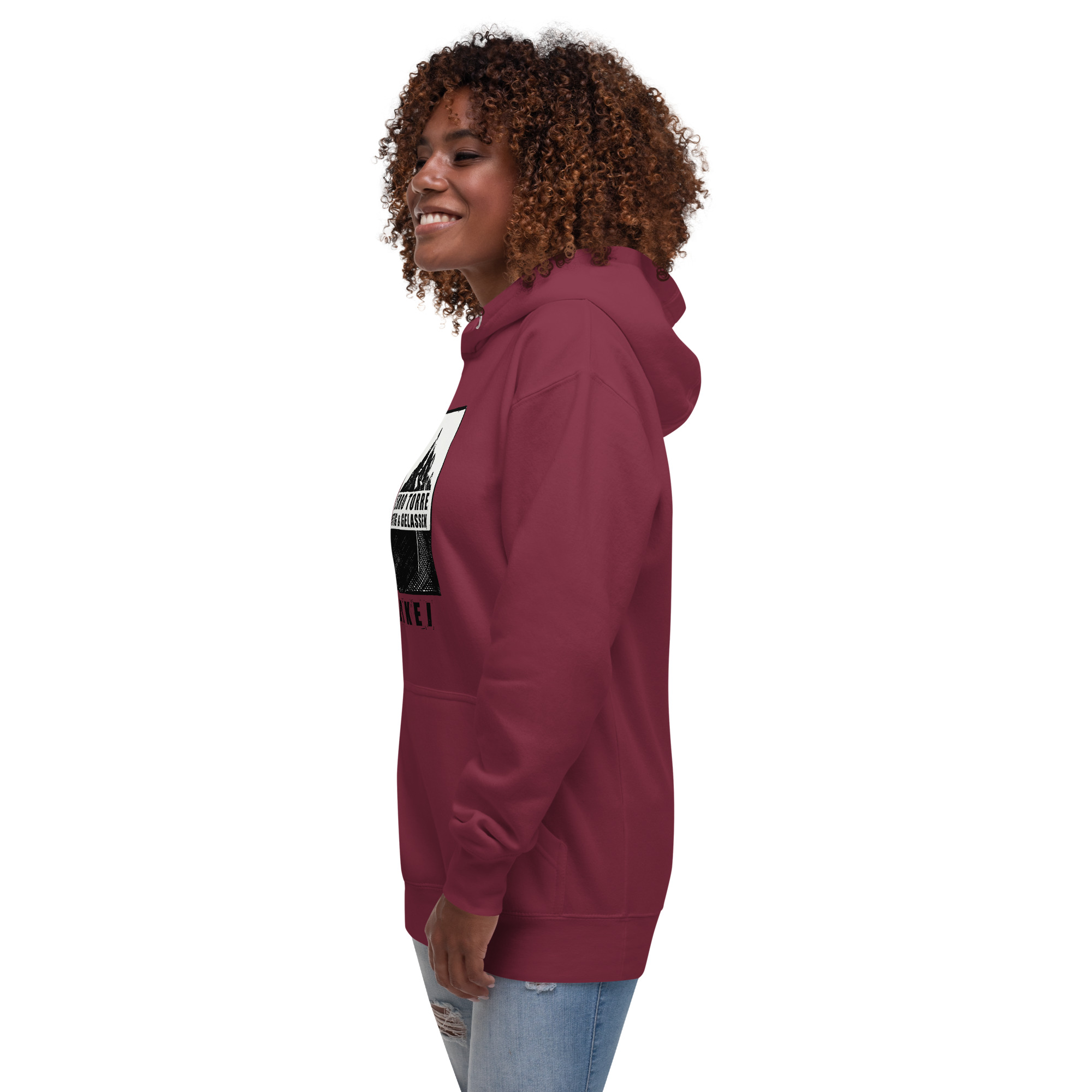 BERKEI Cerro Torre Mutig & Gelassen Hoodie in Maroon aus der Mountain Series