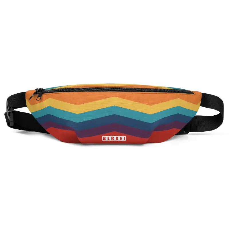 Berkei Hip Pack Retro I in buntem Zickzackdesign, ideal für Freizeit und Abenteuer.