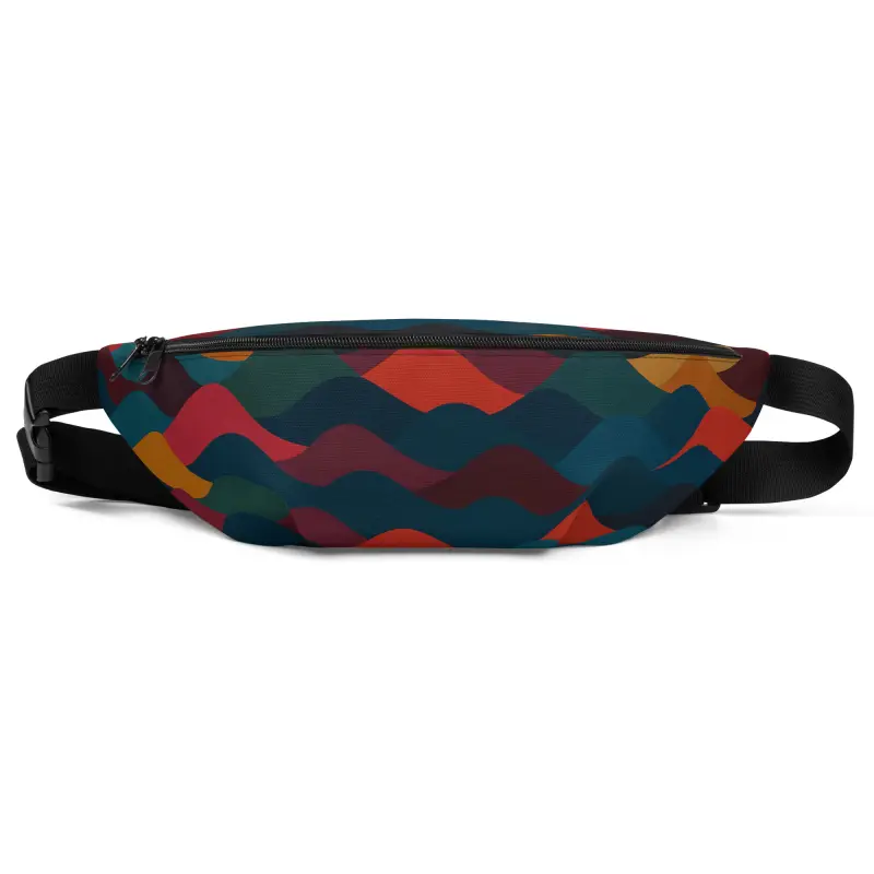 Stylische BERKEI Hip Pack Indian Summer mit buntem Wellenmuster für Festivals.
