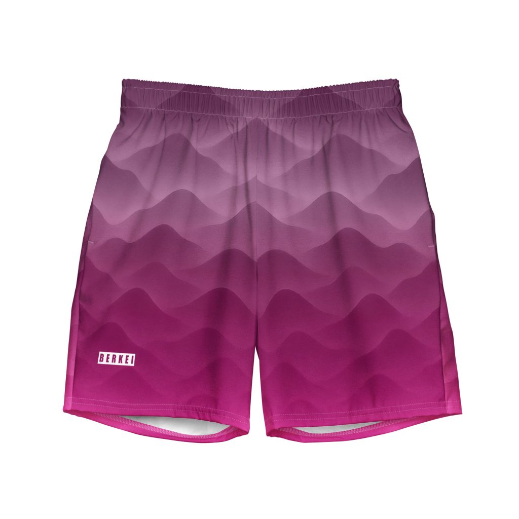 Gradient-lilafarbene Badehose Hazy Purple von BERKEI mit wellenförmigem Muster.