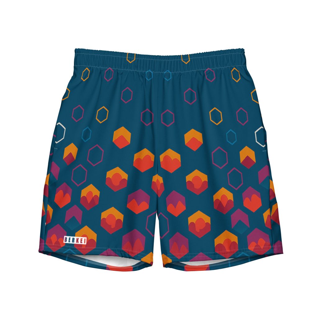Farbige BERKEI Badehose Night Gear mit modernem Muster für sportliche Aktivitäten