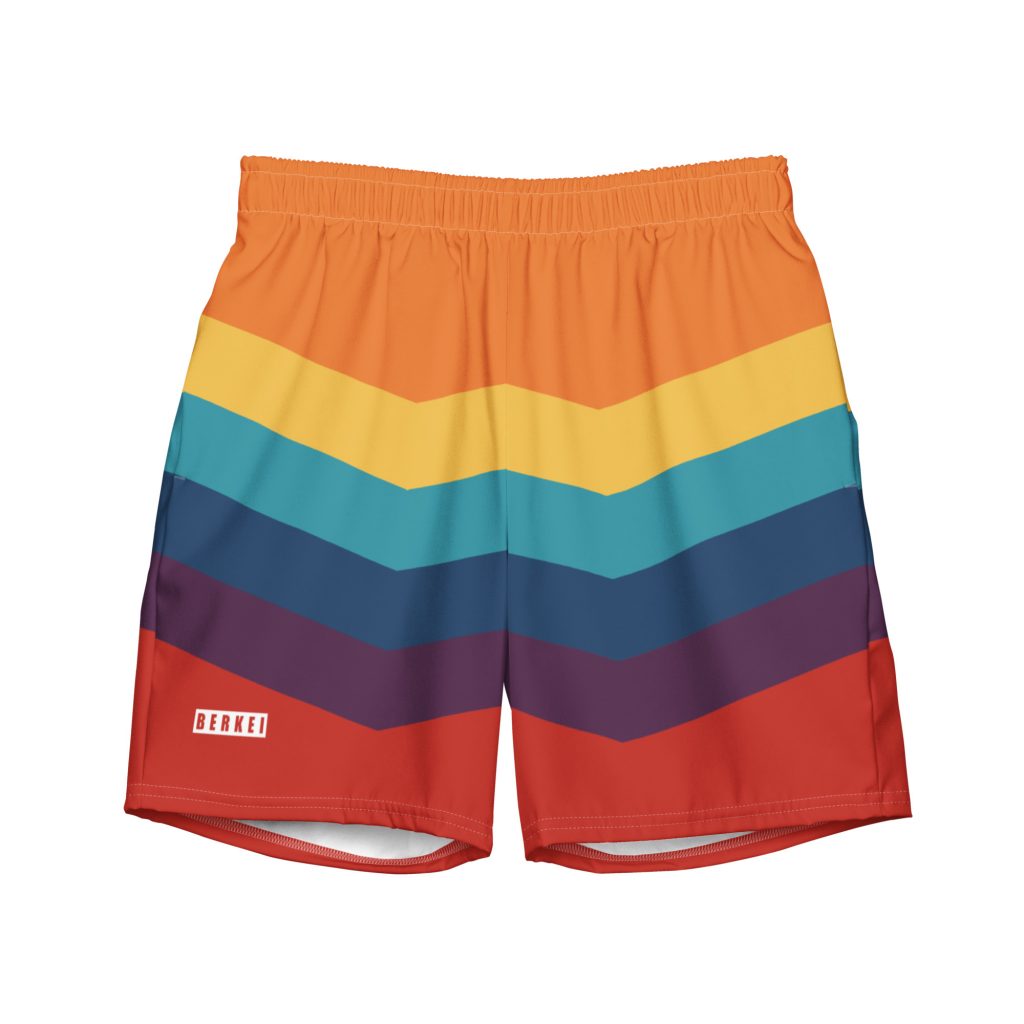 Bunte Retro BERKEI Badehose mit schönen Streifen für den perfekten Strandtag