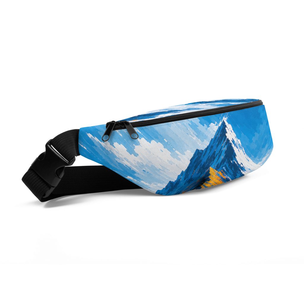 BERKEI Hip Pack Alpine Rush mit buntem Bergdesign und praktischem Tragegurt