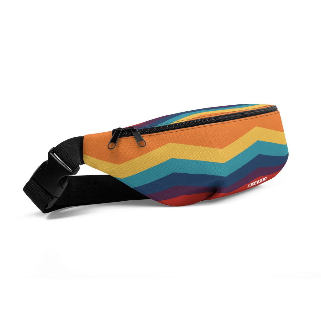 Bunte BERKEI Hip Pack Retro I mit geometrischem Muster und verstellbarem Gurt