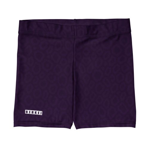 Lila BERKEI Shorts mit Leo-Muster, ideal für Sport und Freizeit.