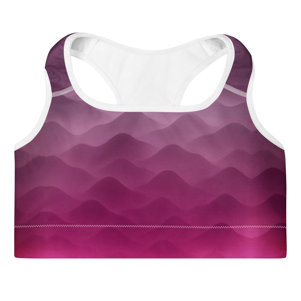 BERKEI Sport-BH Hazy Purple mit gepolstertem Design und farbenfrohem Wellenmuster
